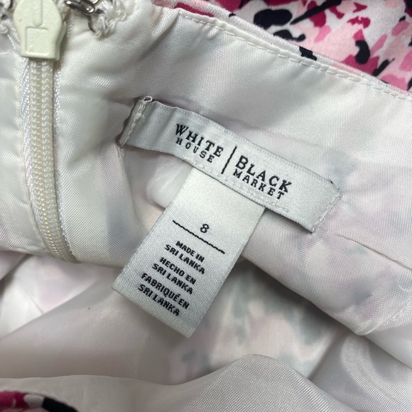 White House Black Market Floral Fit and Flare Dress Midi Pockets Spring Sz 8 - Picture 7 of 7